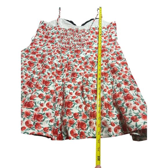 Maeve Lace-Trim Sweetheart Mini Dress in White/Red Floral, size XL NWT - Picture 9 of 9